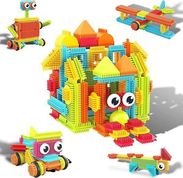 PicassoTiles 120 Piece Hedgehog Interlocking Building Blocks Set | STEM Sensory Construction Toy for Kids 3+ | Creative Open-Ended Learning, Fine Motor Skills - Image 1