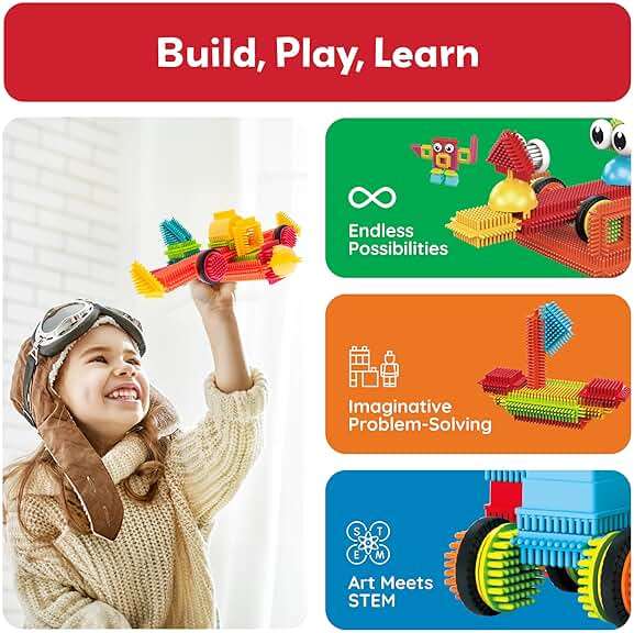 PicassoTiles 120 Piece Hedgehog Interlocking Building Blocks Set | STEM Sensory Construction Toy for Kids 3+ | Creative Open-Ended Learning, Fine Motor Skills - Image 5
