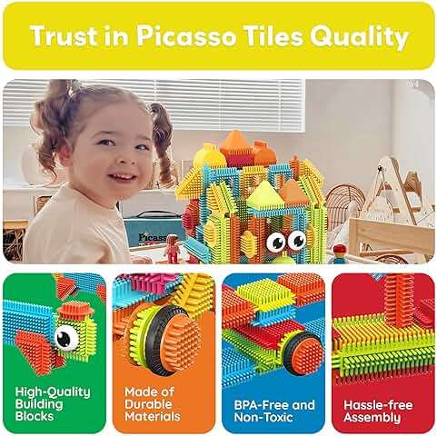 PicassoTiles 120 Piece Hedgehog Interlocking Building Blocks Set | STEM Sensory Construction Toy for Kids 3+ | Creative Open-Ended Learning, Fine Motor Skills - Image 9