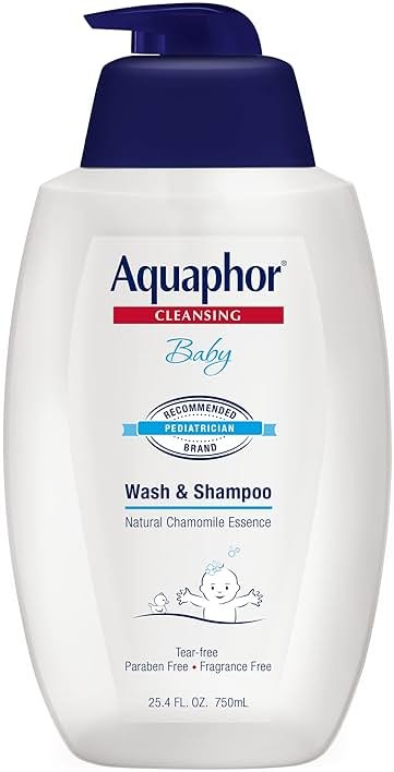 Aquaphor Baby Wash and Shampoo, Unscented Baby Shampoo and Wash, 25.4 Fl Oz Pump Bottle - Product Image