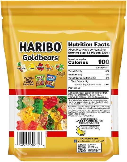 HARIBO Goldbears, Gummi Candy, 10 oz Resealable Bag, Assorted Flavors - Image 2