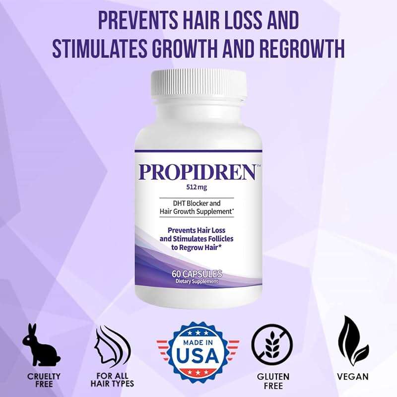 Propidren by HairGenics - DHT Blocker & Hair Growth Supplement with Saw Palmetto & Biotin To Prevent Hair Loss and Stimulate Hair Follicles to Stop Hair Loss and Regrow Hair. - Image 4