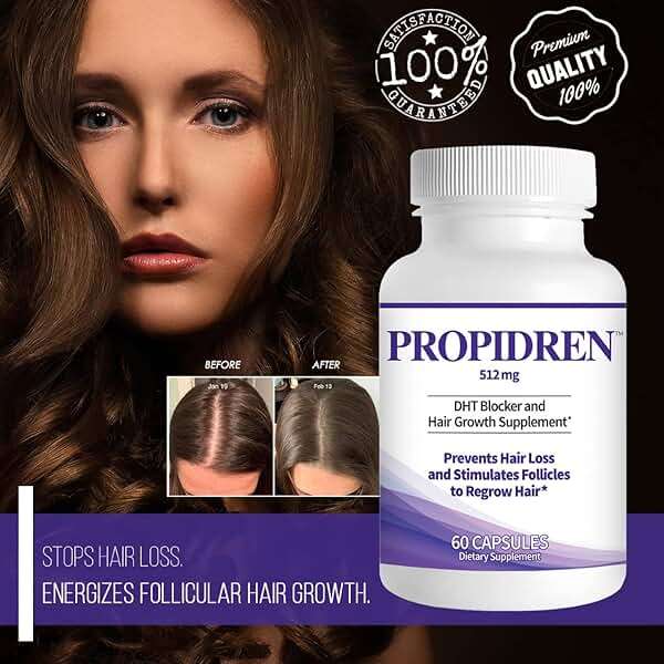 Propidren by HairGenics - DHT Blocker & Hair Growth Supplement with Saw Palmetto & Biotin To Prevent Hair Loss and Stimulate Hair Follicles to Stop Hair Loss and Regrow Hair. - Image 5