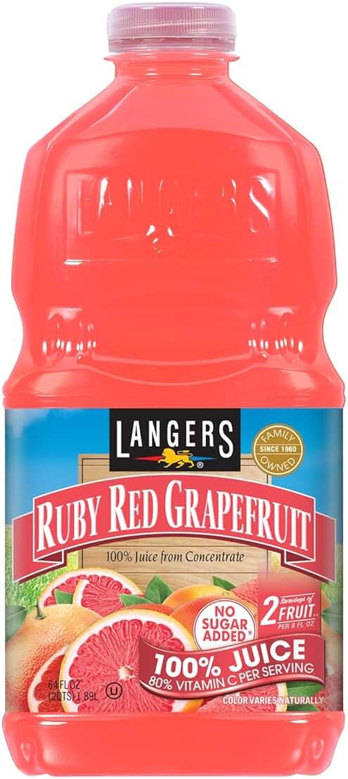 Langers 100% Ruby Red Grapefruit Juice, 64 Fl Oz (Pack of 8) - Product Image