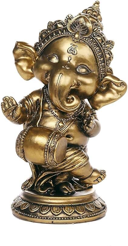 Pacific Giftware Ganesha The Hindu Elephant Deity Dancing Playing Instrument Ganesh Figurine Sculpture 6 Inch H - Product Image