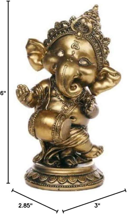 Pacific Giftware Ganesha The Hindu Elephant Deity Dancing Playing Instrument Ganesh Figurine Sculpture 6 Inch H - Image 2