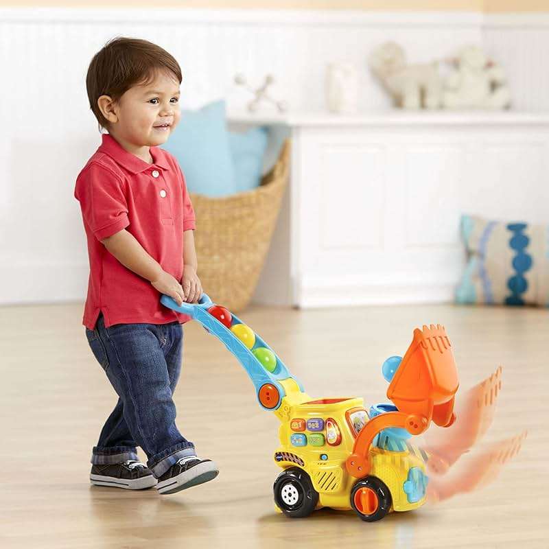 VTech Pop-a-Balls Push and Pop Bulldozer, Yellow - Image 2
