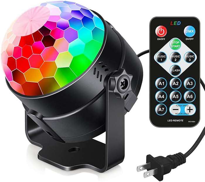 Luditek Sound Activated Party Lights with Remote DJ Lighting, Disco Ball Strobe Stage Light for Home Room Dance Parties Birthday Karaoke Stocking Stuffers New Years Eve Halloween Christmas Decorations - Image 1