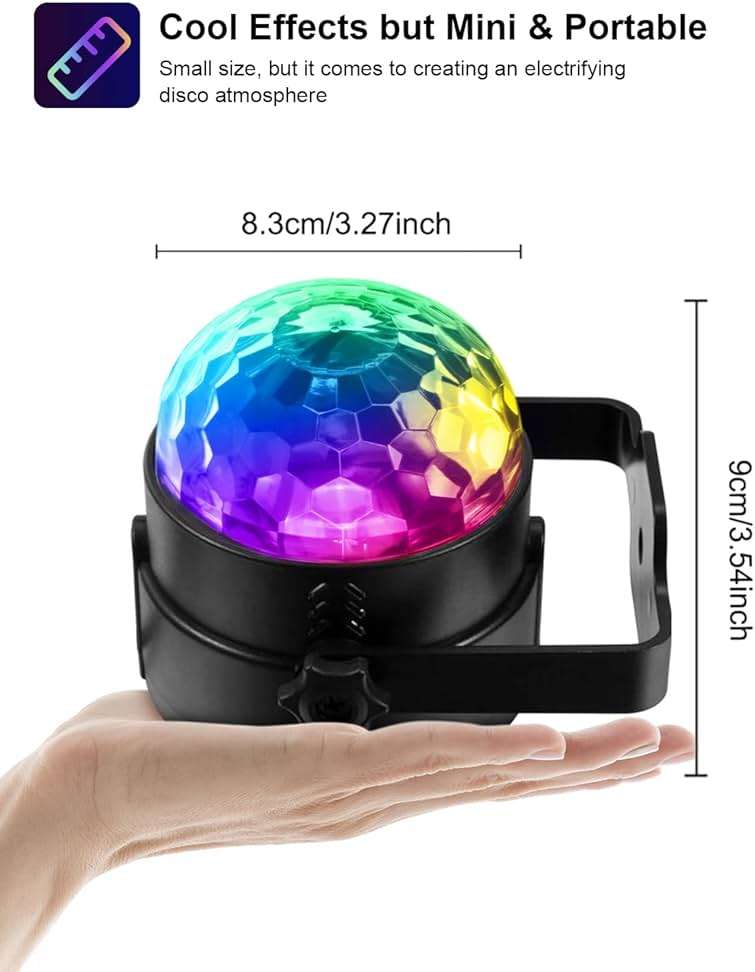 Luditek Sound Activated Party Lights with Remote DJ Lighting, Disco Ball Strobe Stage Light for Home Room Dance Parties Birthday Karaoke Stocking Stuffers New Years Eve Halloween Christmas Decorations - Image 2