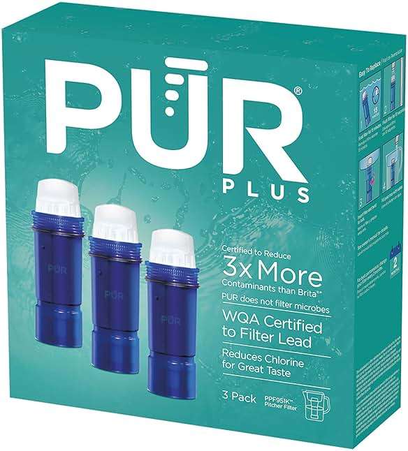 PUR Plus Water Filter Replacement for Pitchers & Dispensers, 6-Month Supply, 3 Count, Blue (PPF951K3) - Image 10