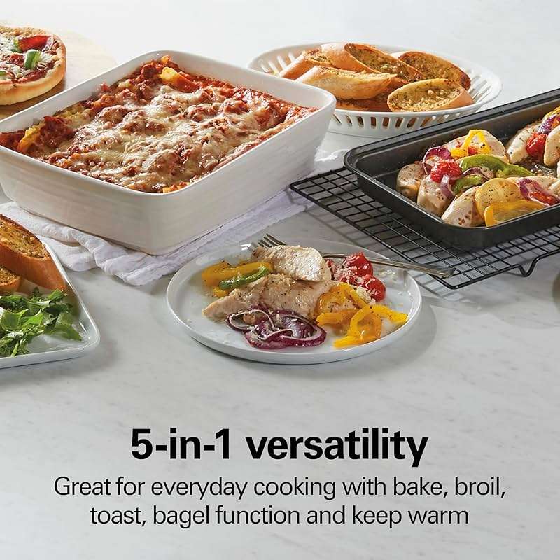 Hamilton Beach 4-Slice Toaster Oven with 5 Cooking Modes (Bake, Broil, Keep Warm Toast & Bagel) with Stay On & Auto Shutoff, 2 Rack Positions, 1100 Watts and 3 Accessories, Stainless Steel (31143) - Image 4