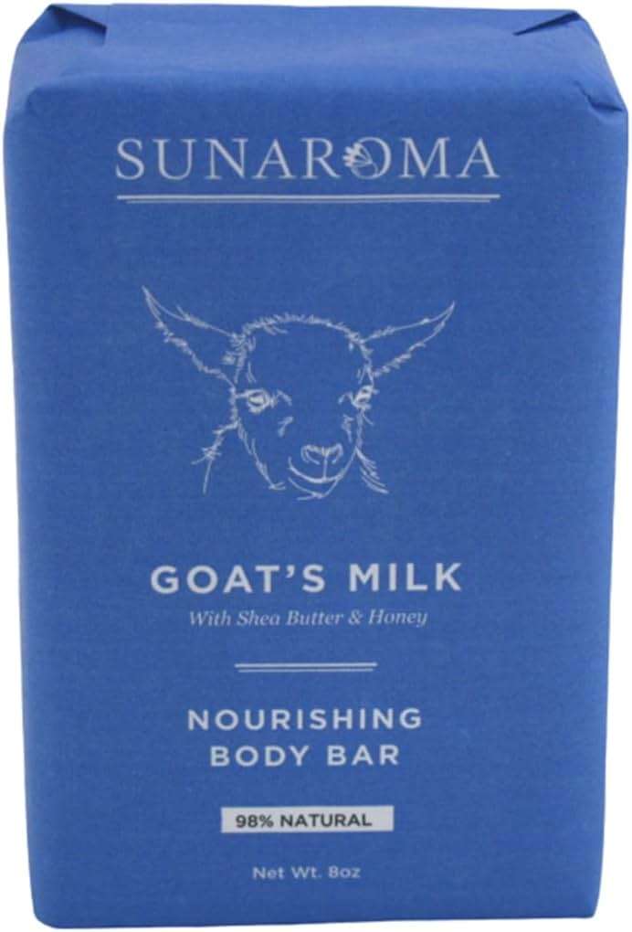 Sunaroma Conditioning Goat's Milk Bar Soap, 8 Ounce (Pack of 3) - Image 1