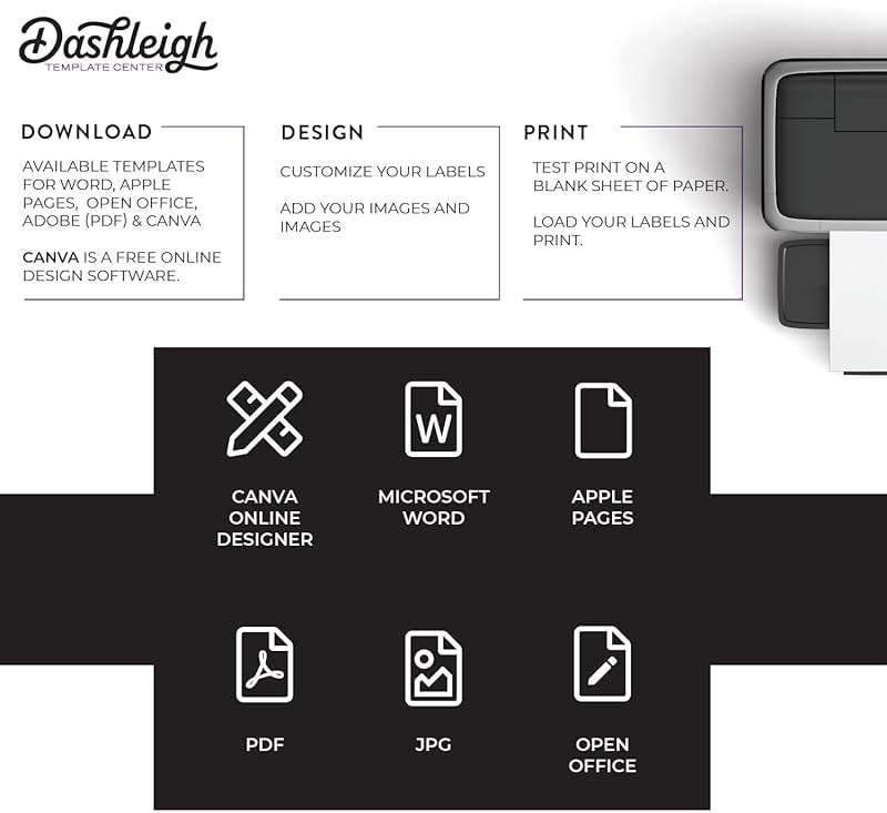 Dashleigh Wine Bottle Labels, 40 Blank Printable Waterproof Stickers | 4x5 in vinyl labels for 750ml bottles. Inkjet compatible. Free Canva templates. 5 material options. 10 sheets, 4 per sheet. - Image 5
