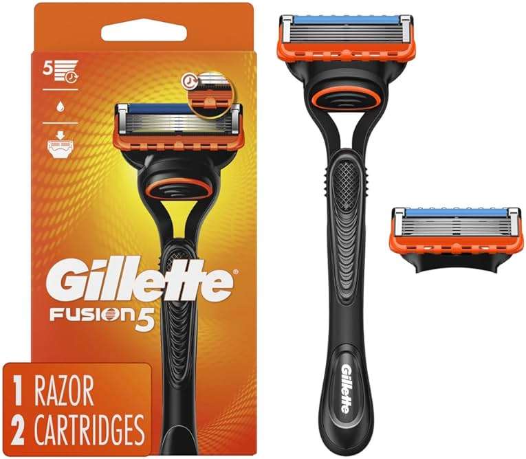 Gillette Fusion5 Razor for Men, Handle + 2 Razor Blade Refills - Image 1
