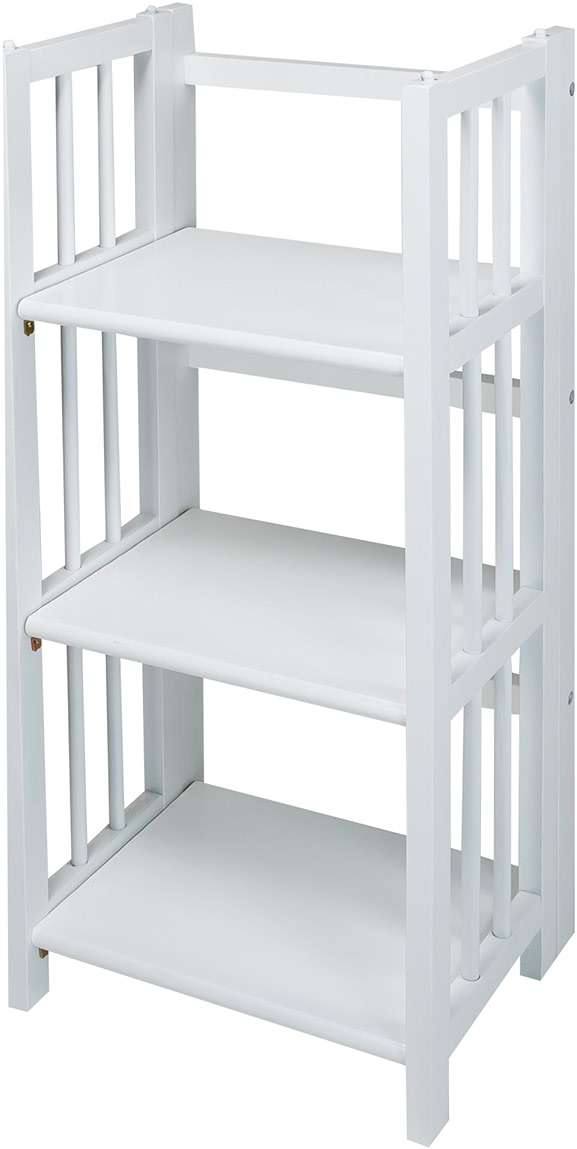Casual Home 3-Shelf Folding Bookcase, 14" Wide, White - Image 1