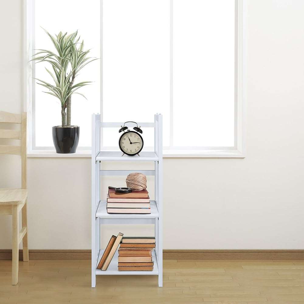 Casual Home 3-Shelf Folding Bookcase, 14" Wide, White - Image 2