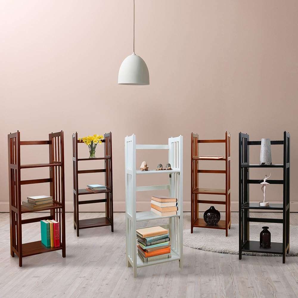 Casual Home 3-Shelf Folding Bookcase, 14" Wide, White - Image 9