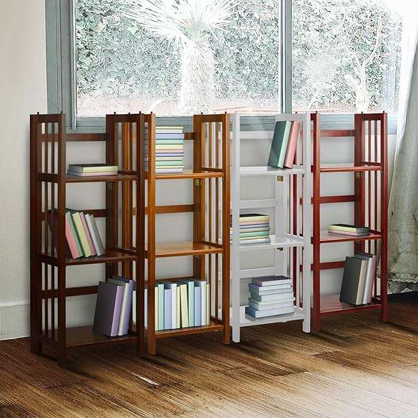 Casual Home 3-Shelf Folding Bookcase, 14" Wide, White - Image 10