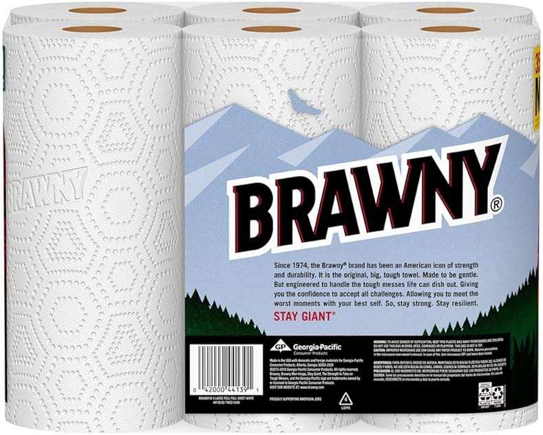 Brawny Paper Towels, 6 Large Rolls, Full Sheet, 6 = 8 Regular Rolls - Image 3