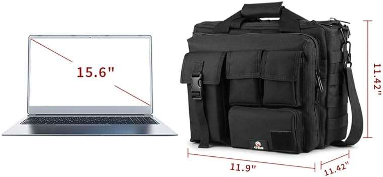 Tactical Briefcase, GES 15.6 Inch Men's Messenger Bag Military Briefcase for Men - Image 2