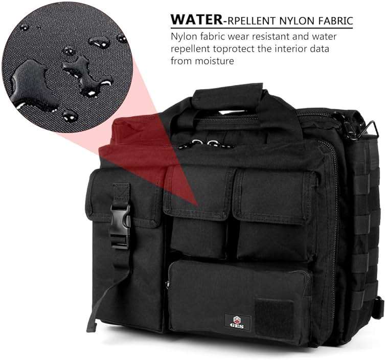 Tactical Briefcase, GES 15.6 Inch Men's Messenger Bag Military Briefcase for Men - Image 4