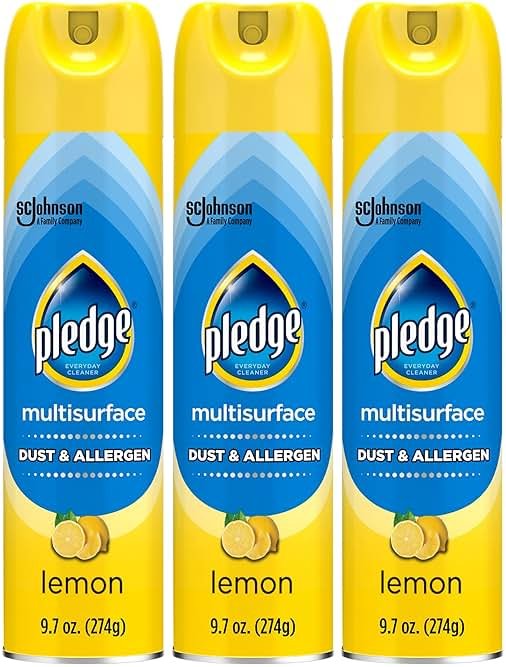 Pledge Dust & Allergen Multisurface Cleaner, Aerosol Spray, Lemon Scent, 9.7oz (Pack of 3) - Product Image