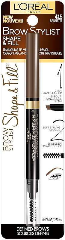 L'Oreal Paris Brow Stylist Shape & Fill Mechanical Eye Brow Makeup Pencil, Brunette, 0.008 oz. - Image 2