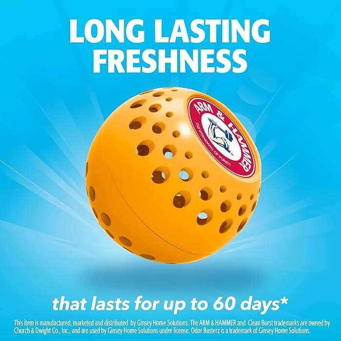 Arm & Hammer OdorBusterz® Odor Eliminator Balls, Clean Burst, 3 Count – Baking Soda Odor Control for Closets, Drawers, Hampers & Small Spaces - Image 4