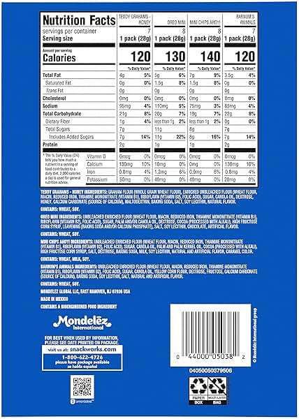 Nabisco Team Favorites Variety Pack, Oreo Mini, Chips Ahoy! Mini, Teddy Grahams Honey & Barnum'S Animal Crackers, 30 Snack Packs - Image 2