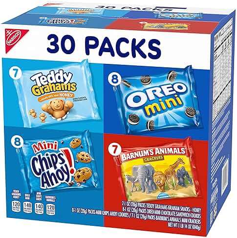 Nabisco Team Favorites Variety Pack, Oreo Mini, Chips Ahoy! Mini, Teddy Grahams Honey & Barnum'S Animal Crackers, 30 Snack Packs - Image 11