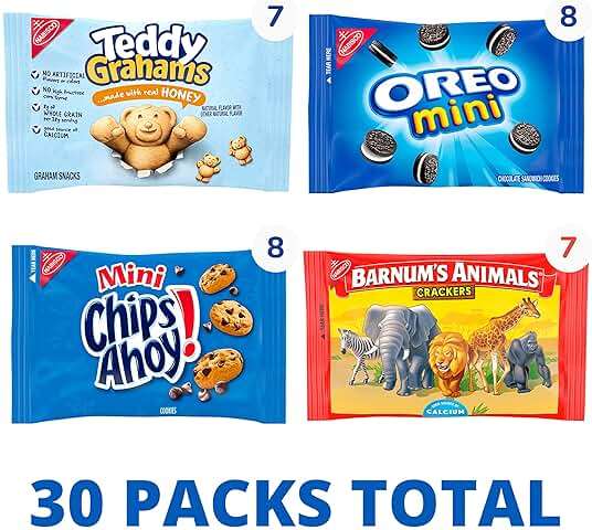 Nabisco Team Favorites Variety Pack, Oreo Mini, Chips Ahoy! Mini, Teddy Grahams Honey & Barnum'S Animal Crackers, 30 Snack Packs - Image 3