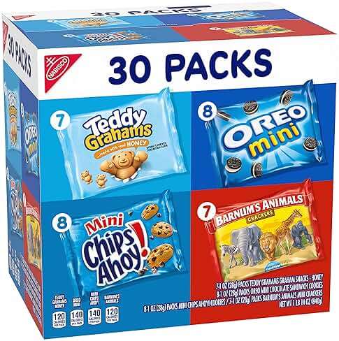 Nabisco Team Favorites Variety Pack, Oreo Mini, Chips Ahoy! Mini, Teddy Grahams Honey & Barnum'S Animal Crackers, 30 Snack Packs - Image 10