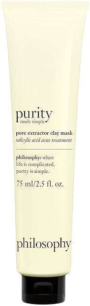philosophy purity made simple pore extractor clay face mask - with purifying white kaolin clay, salicylic acid & natural exfoliants – removes impurities and reduces the appearance of pores - Image 1