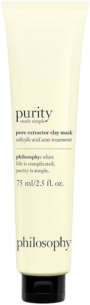 philosophy purity made simple pore extractor clay face mask - with purifying white kaolin clay, salicylic acid & natural exfoliants – removes impurities and reduces the appearance of pores - Product Image