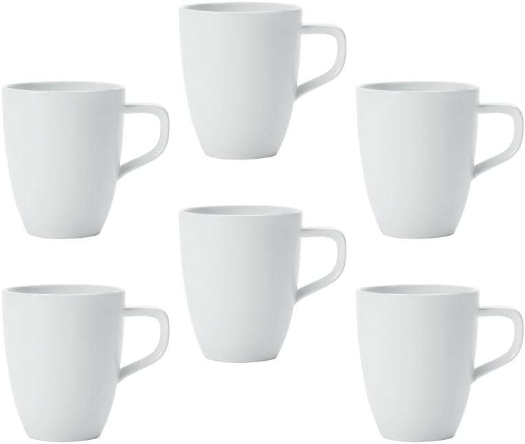 Villeroy & Boch Artesano Coffee Mug Set of 6 Premium Vitrified White Porcelain - Made in Germany - Microwave and Dishwasher Safe - 10 Ounce Capacity - Image 2