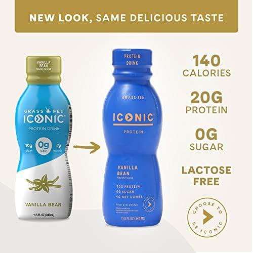 Iconic Protein Drinks, Vanilla Bean (12 Pack) - Sugar Free & Low Carb - 20g Grass Fed Protein - Lactose Free, Gluten Free, Non-GMO, Kosher - Keto Friendly Protein Shakes - Image 8