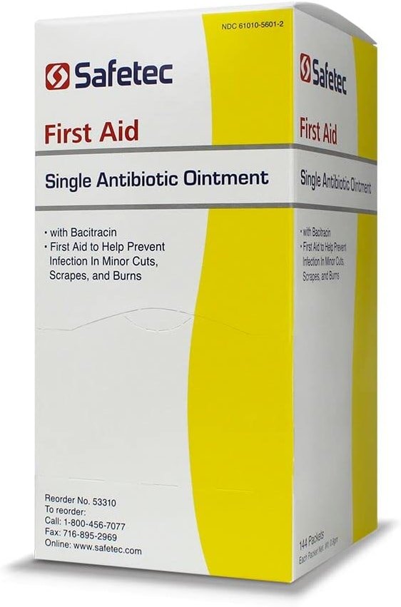 Safetec Antibiotic (Bacitracin) Ointment.9 g. Pouch 144 ct. Box (12 Boxes/case) - Product Image
