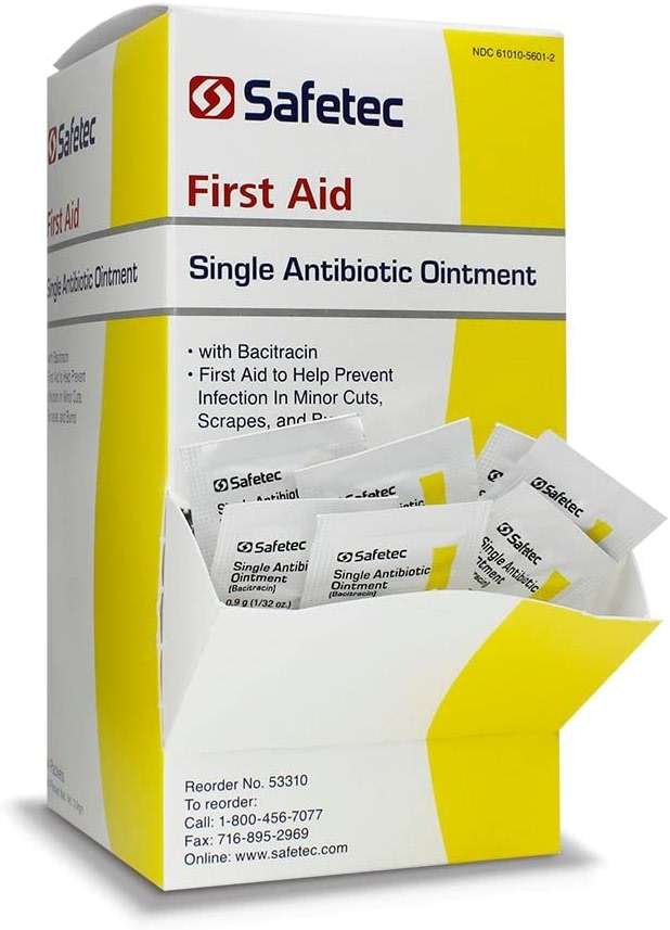 Safetec Antibiotic (Bacitracin) Ointment.9 g. Pouch 144 ct. Box (12 Boxes/case) - Image 4