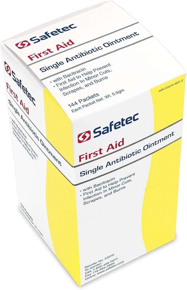 Safetec Antibiotic (Bacitracin) Ointment.9 g. Pouch 144 ct. Box (12 Boxes/case) - Image 8