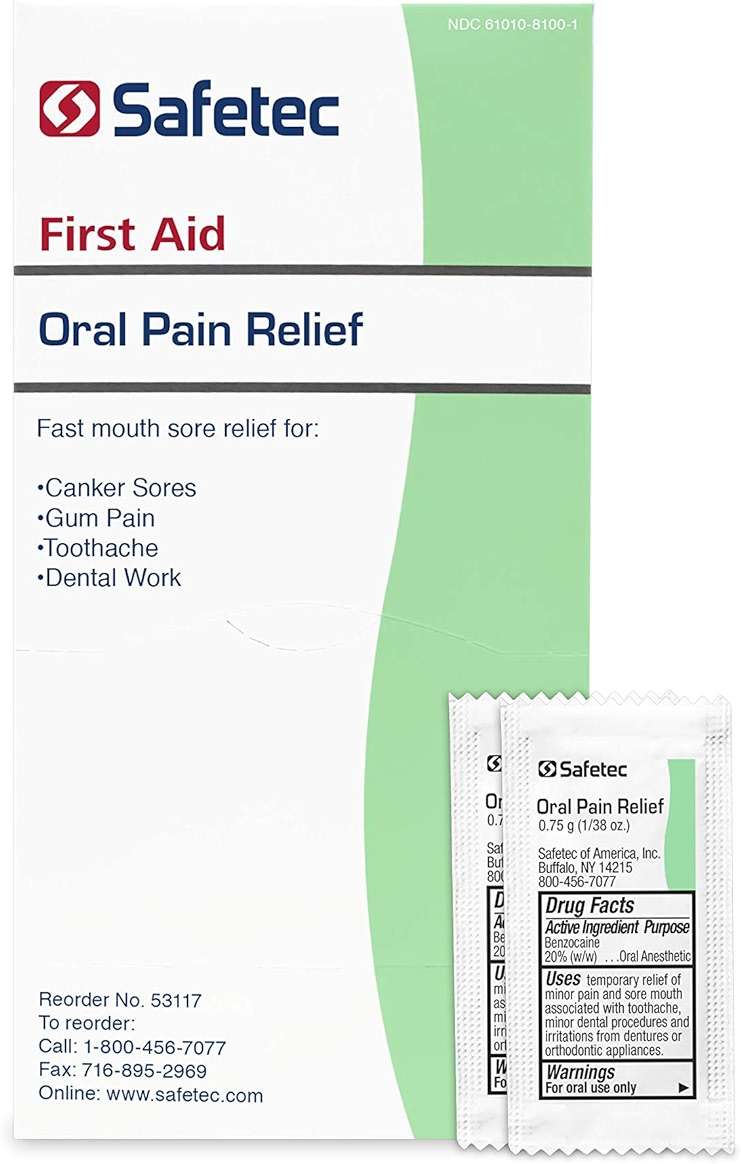 Safetec Oral Pain Relief Gel.75 g. Pouch 144 ct. Box (12 Boxes/case) - Image 1