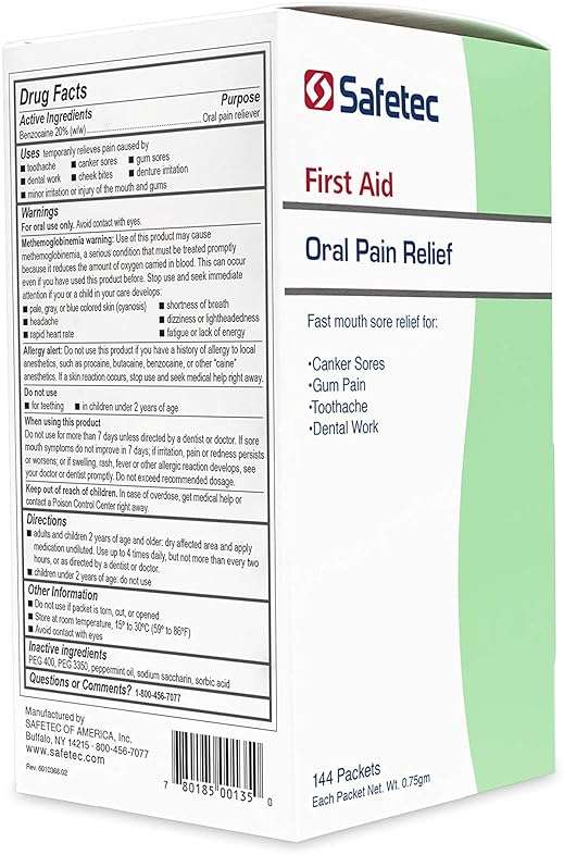 Safetec Oral Pain Relief Gel.75 g. Pouch 144 ct. Box (12 Boxes/case) - Image 7