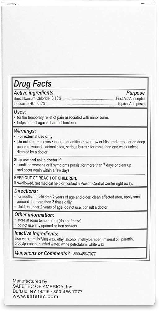 Safetec First Aid Burn Cream.9 g. Pouch 144 ct. Box (12 Boxes/case) - Image 4
