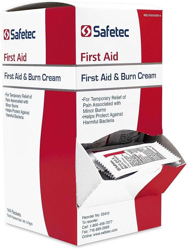 Safetec First Aid Burn Cream.9 g. Pouch 144 ct. Box (12 Boxes/case) - Image 5