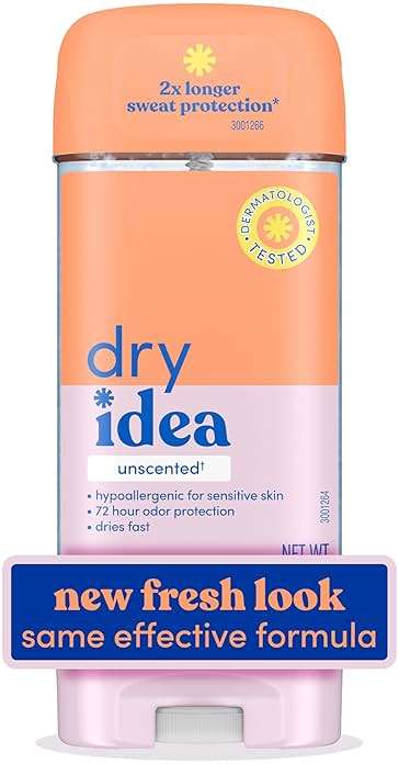 Dry Idea Gel Deodorant & Antiperspirant for Women - Hypoallergenic for Sensitive Skin, 2X Longer Sweat Protection*, 72Hr Odor Control, Unscented, Womens Deodorant, 3 oz - Image 1