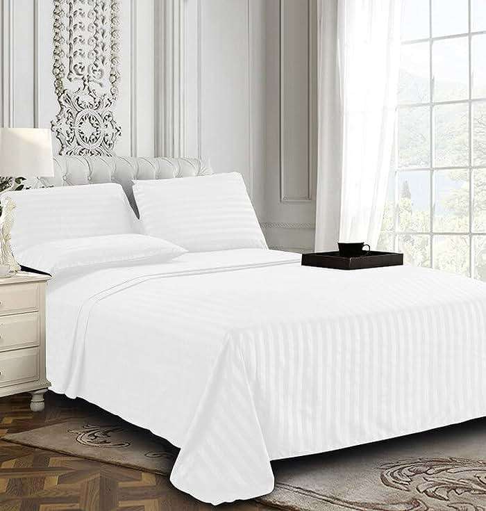 Elegant Comfort Best, Softest, Coziest 6-Piece Sheet Sets! - 1500 Premier Hotel Quality Luxurious Wrinkle Resistant 6-Piece Damask Stripe Bed Sheet Set, Queen White - Image 3