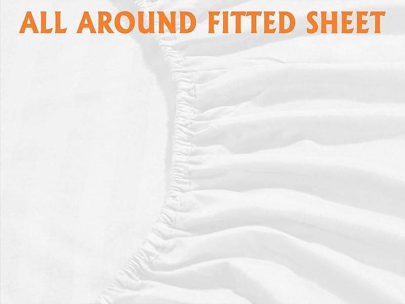Elegant Comfort Best, Softest, Coziest 6-Piece Sheet Sets! - 1500 Premier Hotel Quality Luxurious Wrinkle Resistant 6-Piece Damask Stripe Bed Sheet Set, Queen White - Image 4