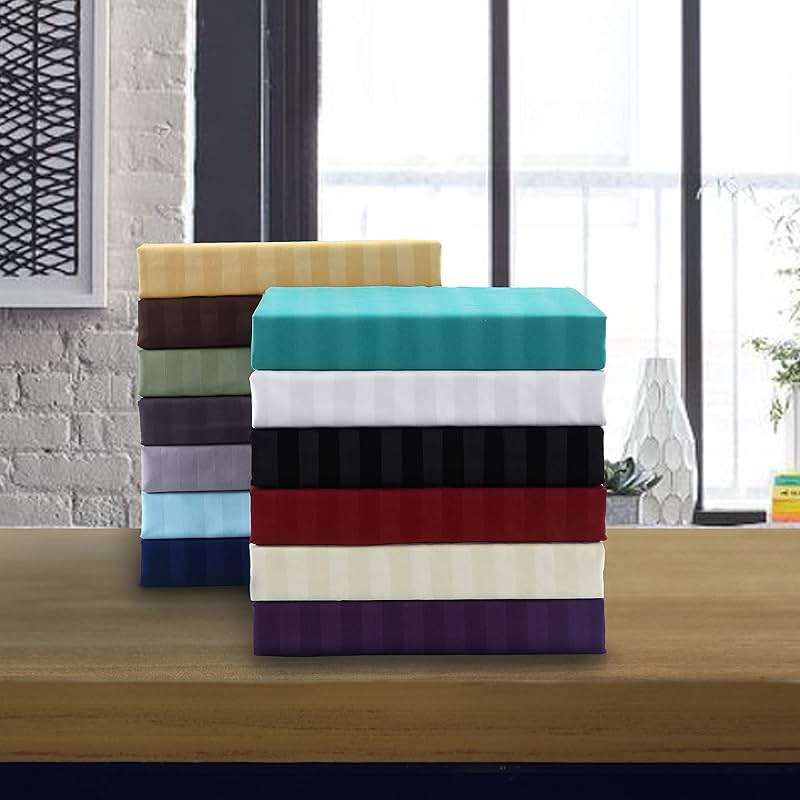 Elegant Comfort Best, Softest, Coziest 6-Piece Sheet Sets! - 1500 Premier Hotel Quality Luxurious Wrinkle Resistant 6-Piece Damask Stripe Bed Sheet Set, Queen White - Image 6