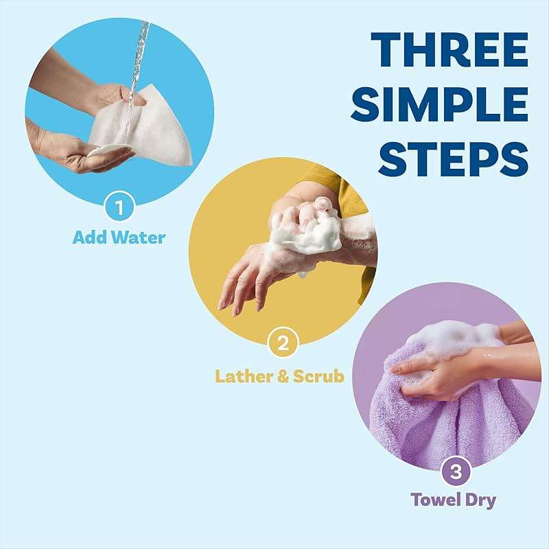 Scrubzz Disposable Rinse Free Bathing Wipes - 25 Pack - All-in-1 Single Use Shower Wipes, Simply Dampen, Lather, and Dry Without Shampoo or Rinsing - Image 3