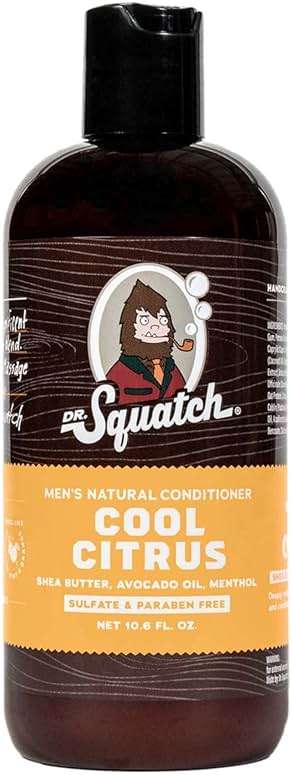 Dr. Squatch Cool Citrus Conditioner for Men – Daily Hair Conditioner – Stimulates, Hydrates, Soothes Scalp – Naturally Sourced with Organic Peppermint, Calendula, Clary Sage - Image 1