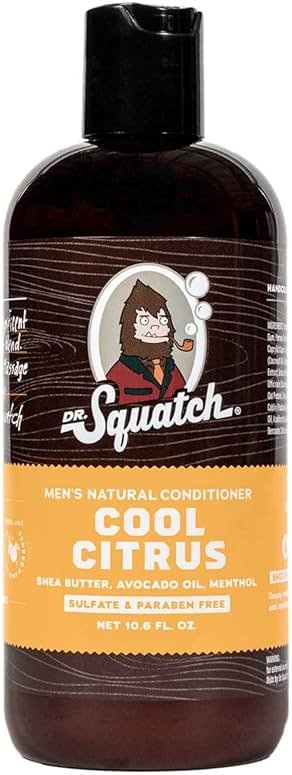 Dr. Squatch Cool Citrus Conditioner for Men – Daily Hair Conditioner – Stimulates, Hydrates, Soothes Scalp – Naturally Sourced with Organic Peppermint, Calendula, Clary Sage - Product Image